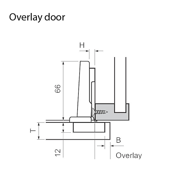 Straight-Arm Full Overlay Door - <b>Inserta</b> (SELF CLOSE)