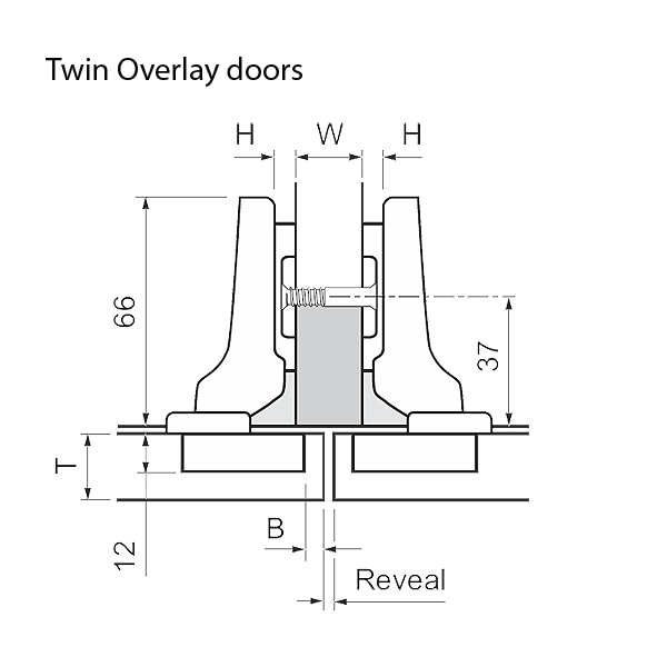 Half-Cranked Partial Overlay Door - <b>Screw-On</b> (SELF CLOSE)