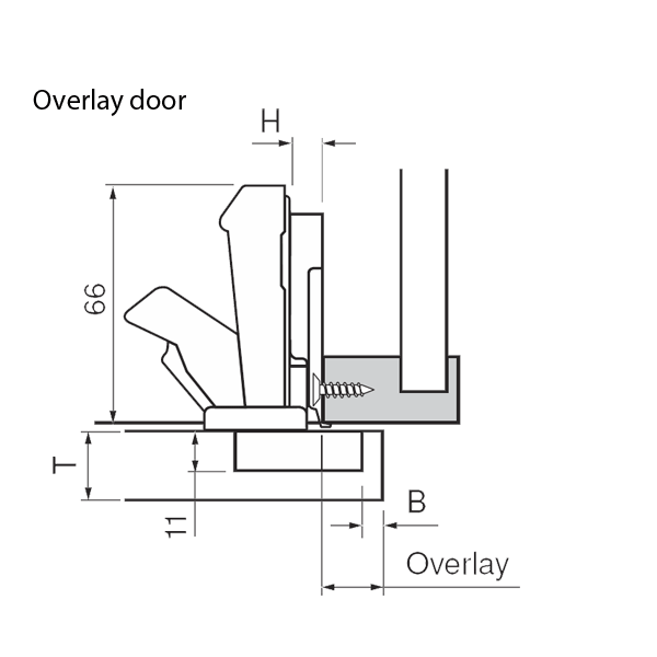 Straight-Arm Full Overlay Door - _b_Screw-On_/b_ (SELF CLOSE) Straight-Arm Full Overlay Door - _b_Screw-On_/b_ (SELF CLOSE)