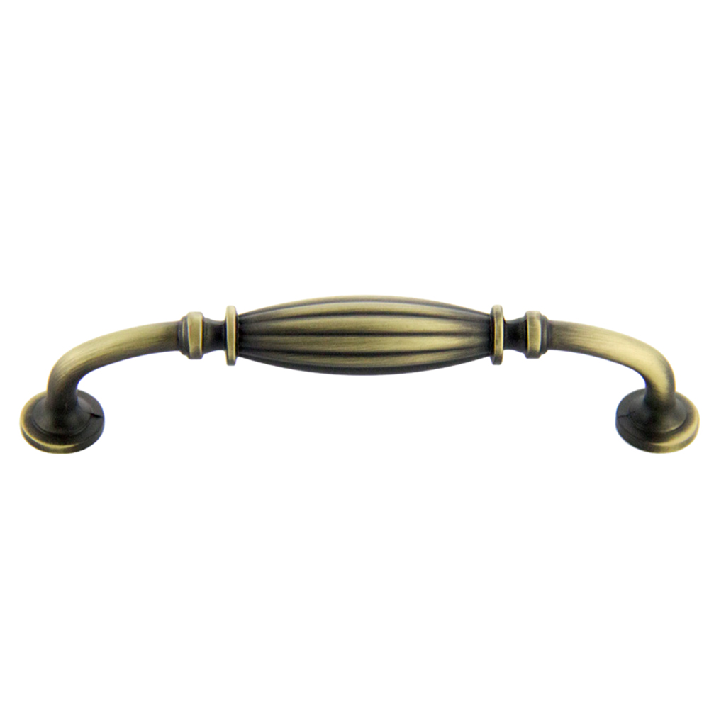 Antique Satin Brass Deco Pull 128mm CC Antique Satin Brass Deco Pull 128mm CC